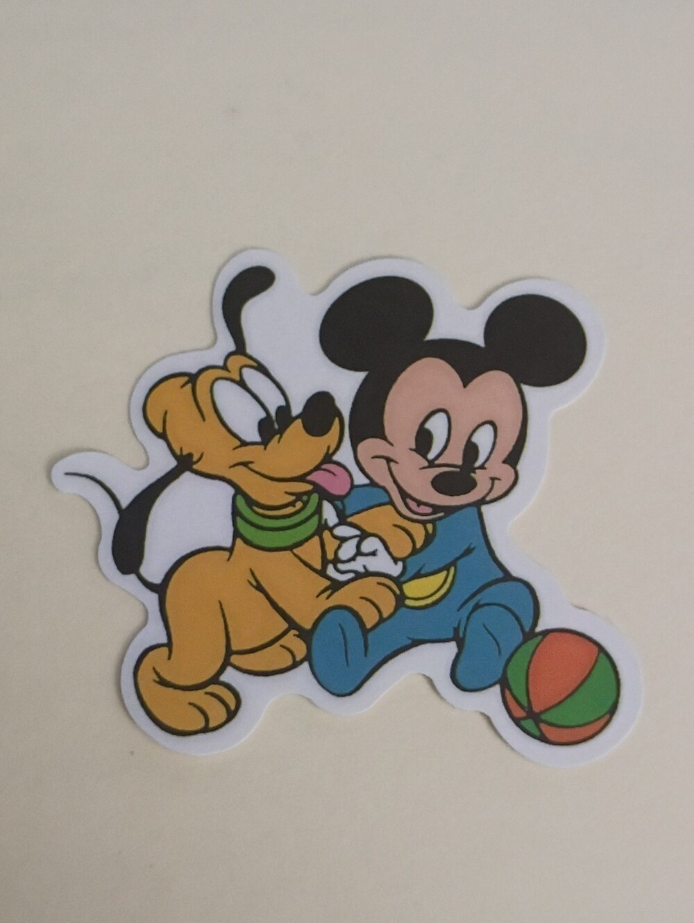 10/$10 Sticker - Disney Mickey & Friends - Baby Mickey & Baby Pluto Playing